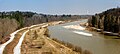 River Isar from Grosshesseloher Bruecke, Munich, Germany