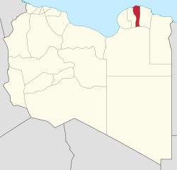 Die Lage von Munizip al-Dschabal al-Achdar in Libyen