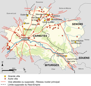 Carte de répartition des villae recensées à la période gallo-romaine.