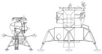 A drawing of the Apollo LM and Soviet LK landers