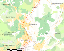 Kart over Solliès-Pont
