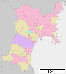 遠見塚古墳の位置（宮城県内）