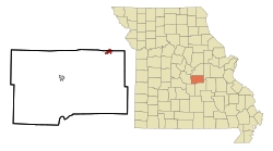 Location in Maries County and the state of Missouri