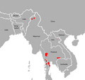 Área de distribución del tigre de Indochina