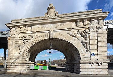 Beaux Arts Doric pilasters of the Pont de Bir-Hakeim, Paris, by Jean Camille Formigé and Louis Biette, 1903–1905