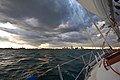 Skyline from a sailboat on Lake Michigan