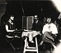 Nelly van Doesburg, Piet Mondriaan and Hanna Höch in the studio of Theo van Doesburg. April 1924.