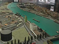 Modell des Basler Rheinhafens