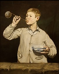 1867 Boy blowing bubbles