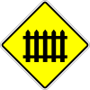 Railway crossing with barrier or gate