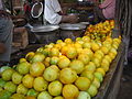 'Dosakai' is a round, yellow cucumber seen at a market in Guntur, India