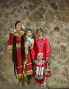 Kaylei Weed, her sons Baptiste Lebeau (left) and Earl Lebeau, and her mother, Elaine Ethel Weed, all members of the Eastern Shoshone tribe at the Wind River Indian Reservation in central Wyoming's LCCN2015634029.tif