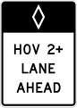 R3-12 Preferential lane ahead, high-occupancy vehicles (post-mounted)