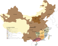 Carte des langues chinoises — Version française