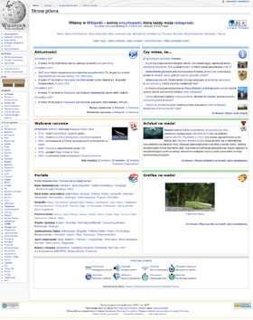 Halaman Utama Wikipedia basa Polandia.