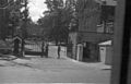 German guards next to a guardhouse and a bunker at the Puławska Street gate to the base of air defence units (Flakkaserne) located at the old Polish base between Puławska and Rakowiecka Streets.) July 1944