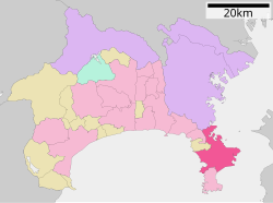 Location of Yokosuka in استان کاناگاوا