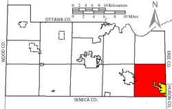 Location of York Township, Sandusky County, Ohio.