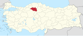 Pozicija provincije Çankiri na karti Turske