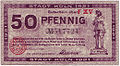 50 Pfennig, Geldschein, Köln 1921, Vorderseite - Rückseite