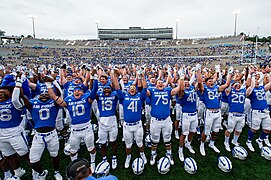 Air Force players celebrate a win over Robert Morris.jpg