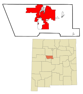 Poloha mesta v štáte Nové Mexiko a v Bernalillo county