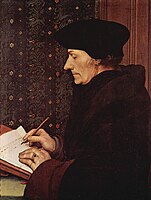 Ο Έρασμος του Ρόττερνταμ γράφων, 1523, Παρίσι, Μουσείο του Λούβρου