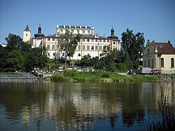Kácov Castle behind the Sázava River