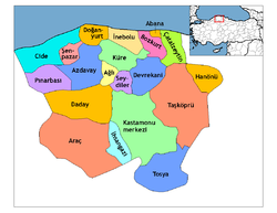 Location of Azdavay within Turkey.