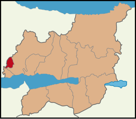 Map showing Çayırova District in Kocaeli Province