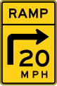 W13-11 Combination Horizontal Alignment-Advisory Ramp Speed - Turn