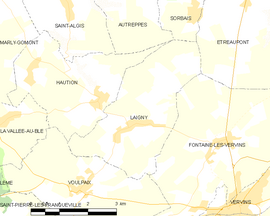 Mapa obce Laigny