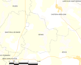 Mapa obce Bonas
