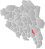 Løten markert med rødt på fylkeskartet