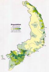 南越人口密度地图
