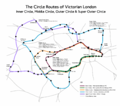 Image 8The Circle routes of Victorian London, comprising the Inner Circle, Middle Circle, Outer Circle and Super Outer Circle.