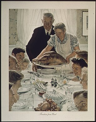 Freedom From Want sau Tablou de Ziua Recunoștinței de Norman Rockwell