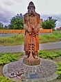 Árpád-Statue aus Holz