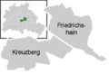 Die Ortsteile im Bezirk Friedrichshain-Kreuzberg von Berlin