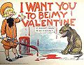 Buster Brown Valentine bưu thiếp của Richard Felton Outcault, những năm đầu của thế kỷ XX