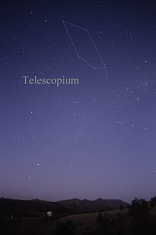 Das Sternbild Telescopium, das Teleskop, wie es mit bloßem Auge gesehen werden kann