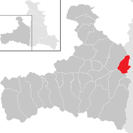 Poloha obce Dienten am Hochkönig v okrese Zell am See (klikacia mapa)