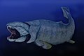 Dunkleosteus era un pez placodermo acorazado depredador del Devónico.