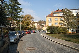 East view of Jiskrova street in Prague-Braník, Prague.jpg