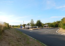 Vue de l'aire autoroutière de la Pierre de Crazannes, sur l'autoroute A837.