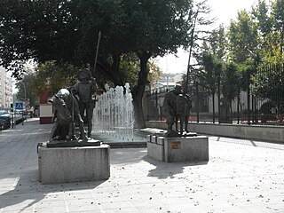 Esculturas de Don Quijote y Sancho Panza en el Parque de Gasset