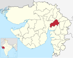 Location of district in Gujarat