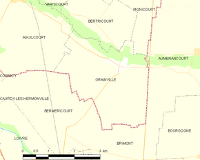 Poziția localității Orainville