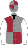 Grey and maroon (quartered), white sleeves