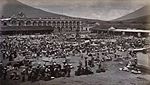 Palacio Real en 1875, con la fachada parcialmente reconstruida.